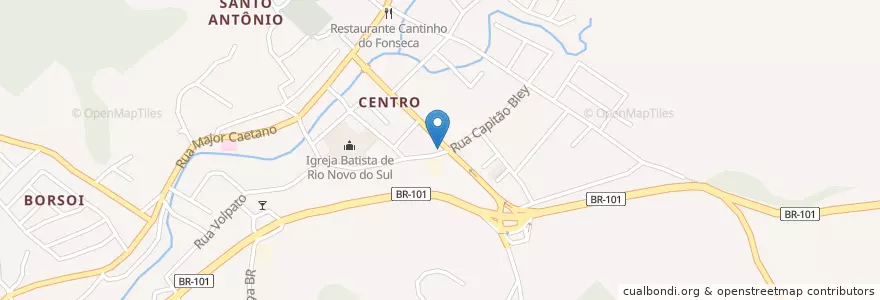 Mapa de ubicacion de Terminal Rodoviario Municipal do Rio Novo do Sul en البَرَازِيل, المنطقة الجنوبية الشرقية, إسبيريتو سانتو, Região Geográfica Intermediária De Cachoeiro De Itapemirim, Microrregião Guarapari, Rio Novo Do Sul.