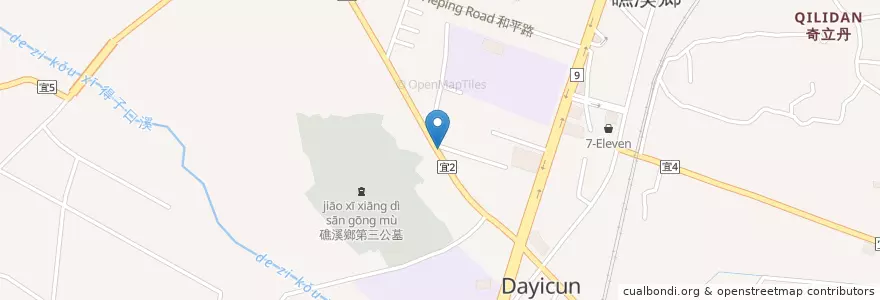 Mapa de ubicacion de 喜拉朵， en Taiwan, 臺灣省, 宜蘭縣, 礁溪鄉.