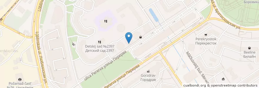 Mapa de ubicacion de Будь здоров! en Rusia, Центральный Федеральный Округ, Москва, Юго-Восточный Административный Округ, Район Марьино.