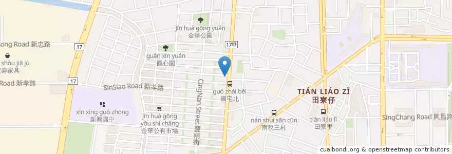 Mapa de ubicacion de 八方雲集金華店 en Taiwan, Tainan, 南區.