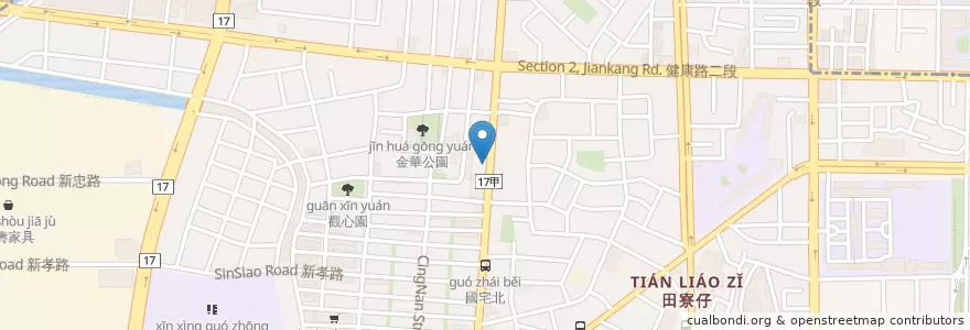 Mapa de ubicacion de 國香園素食 en 台湾, 台南市, 南区.