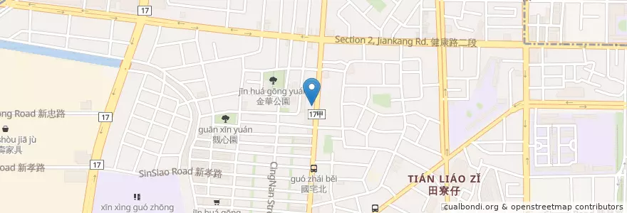 Mapa de ubicacion de 長春素食 en Taiwán, 臺南市, 南區.