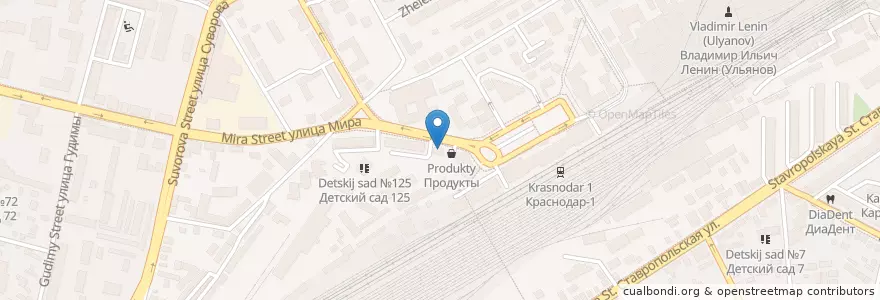 Mapa de ubicacion de Чемодан en Rusia, Южный Федеральный Округ, Krai De Krasnodar, Городской Округ Краснодар.