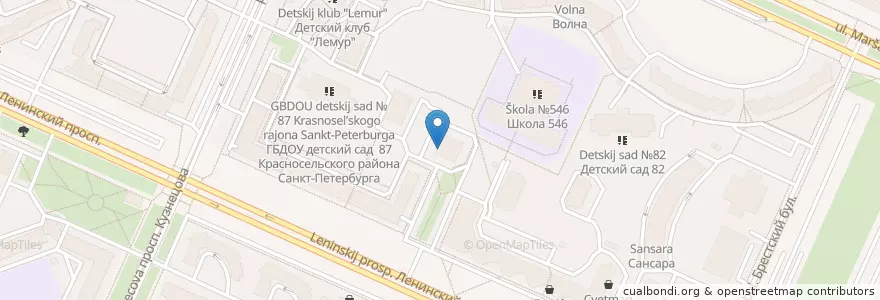 Mapa de ubicacion de Dialogue Club en Russie, District Fédéral Du Nord-Ouest, Oblast De Léningrad, Saint-Pétersbourg, Красносельский Район, Южно-Приморский Округ.