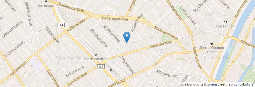 Mapa de ubicacion de V.P. Catering en Schweiz/Suisse/Svizzera/Svizra, Zürich, Bezirk Zürich, Zürich.
