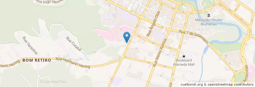 Mapa de ubicacion de Estacionamento Blu-Espaço en ブラジル, 南部地域, サンタ カタリーナ, Região Geográfica Intermediária De Blumenau, Microrregião De Blumenau, ブルメナウ.