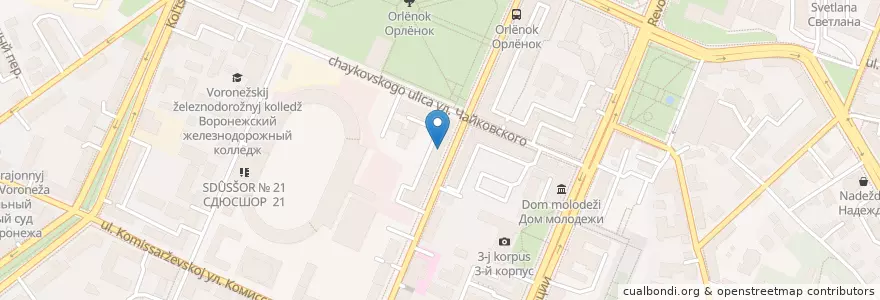 Mapa de ubicacion de Моя аптека en Rusia, Distrito Federal Central, Óblast De Vorónezh, Городской Округ Воронеж.