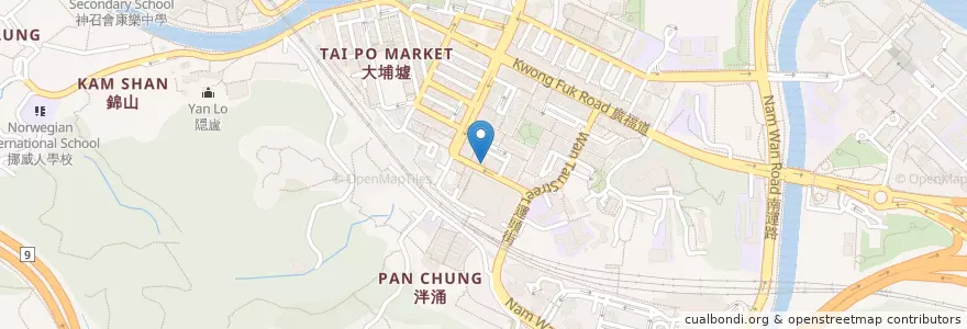 Mapa de ubicacion de 華輝小廚餐廳 en 中国, 香港 Hong Kong, 广东省, 新界 New Territories, 大埔區 Tai Po District.