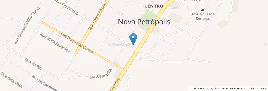 Mapa de ubicacion de Correios en 브라질, 남부지방, 히우그란지두술, Região Geográfica Imediata De Caxias Do Sul, Região Geográfica Intermediária De Caxias Do Sul, Nova Petrópolis.