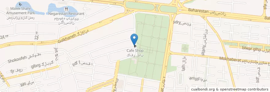 Mapa de ubicacion de کافی شاپ en 이란, استان اصفهان, شهرستان اصفهان, بخش مرکزی شهرستان اصفهان, اصفهان.