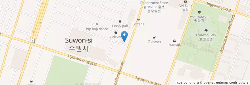Mapa de ubicacion de Bukchon Sonmandoo en Güney Kore, 경기도, 수원시, 팔달구.