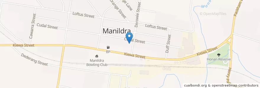Mapa de ubicacion de Manildra Library en Australia, Nueva Gales Del Sur, Cabonne Council.