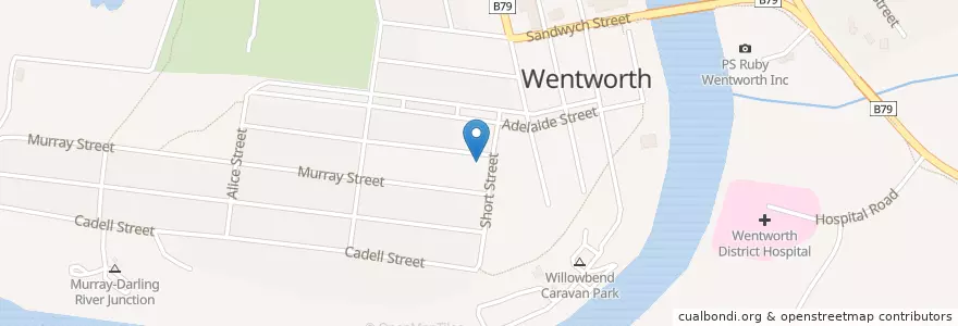 Mapa de ubicacion de Wentworth Library en オーストラリア, ニューサウスウェールズ.