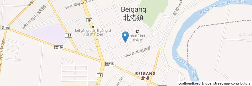 Mapa de ubicacion de 北港郵局--分局 en Taiwan, Provincia Di Taiwan, Contea Di Yunlin, Beigang.