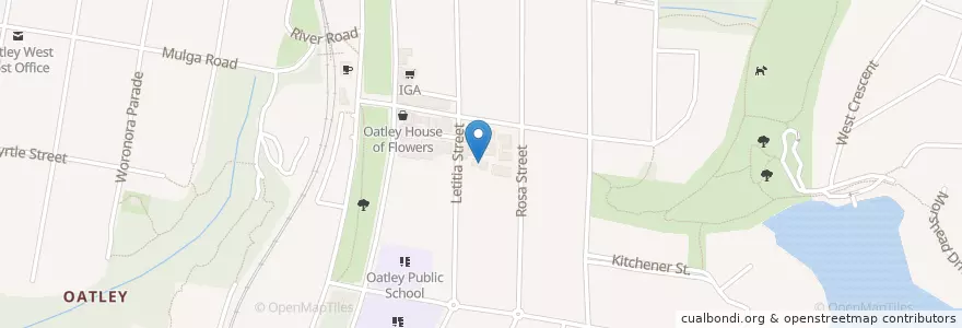Mapa de ubicacion de Oatley Library en Australien, Neusüdwales, Georges River Council, Sydney.