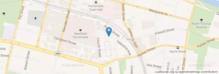 Mapa de ubicacion de Parramatta Central Library en Australië, Nieuw-Zuid-Wales, Sydney, City Of Parramatta Council.