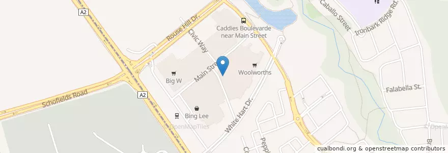 Mapa de ubicacion de Rouse Hill Library en Австралия, Новый Южный Уэльс, The Hills Shire Council, Sydney.