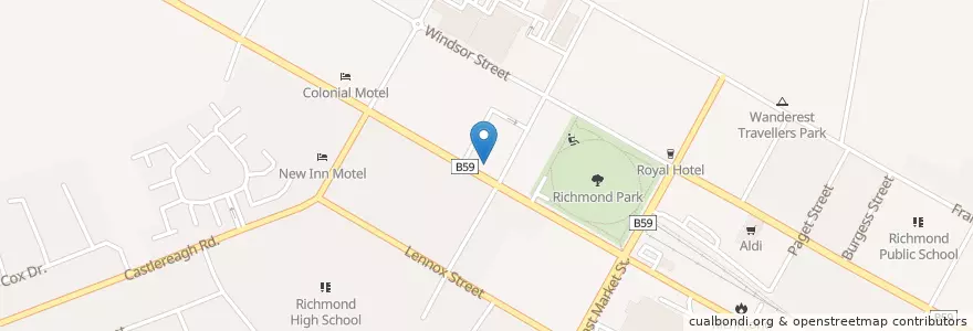Mapa de ubicacion de Richmond Branch Library en Australie, Nouvelle Galles Du Sud, Hawkesbury City Council, Sydney.