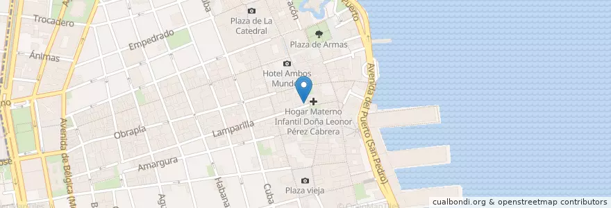 Mapa de ubicacion de Lamparilla en Cuba, La Havane, La Habana Vieja.