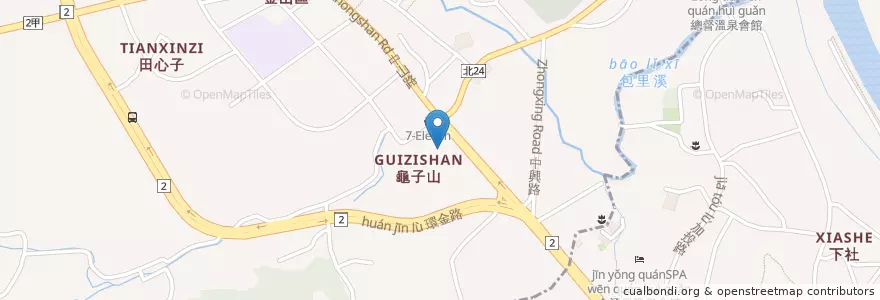 Mapa de ubicacion de 皇家客運金山站 en تايوان, تايبيه الجديدة, 金山區.