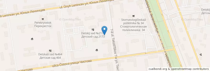 Mapa de ubicacion de Москва 109263 en Russia, Distretto Federale Centrale, Москва, Юго-Восточный Административный Округ, Район Текстильщики.