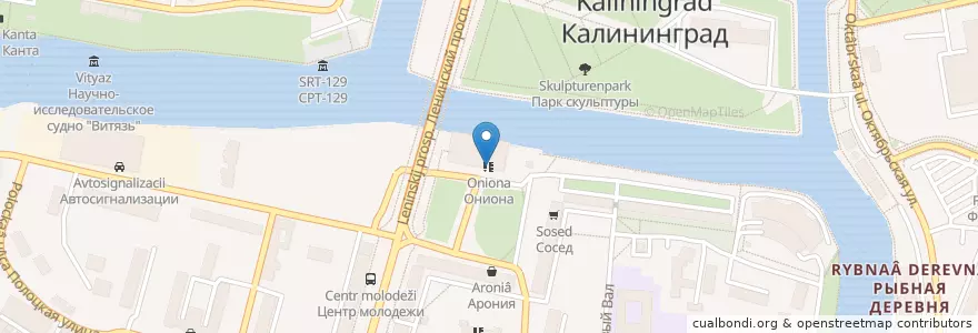 Mapa de ubicacion de Ониона en Russia, Northwestern Federal District, Kaliningrad, Kaliningrad.