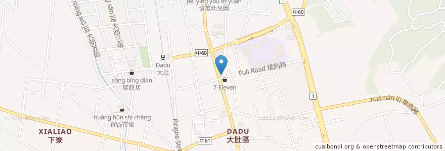 Mapa de ubicacion de 清心福全 en Taiwan, Taichung, Dadu District.