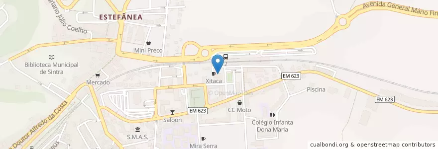 Mapa de ubicacion de Snack-Bar O Cantinho en Portugal, Aire Métropolitaine De Lisbonne, Lisbonne, Grande Lisboa, Sintra, Sintra.