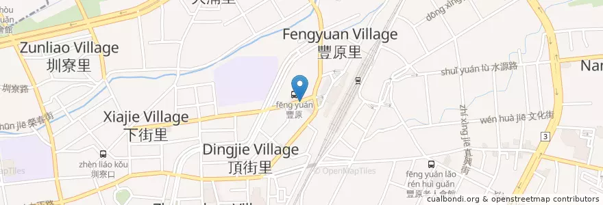Mapa de ubicacion de 聖林西藥房 en 台湾, 台中市, 豊原区.