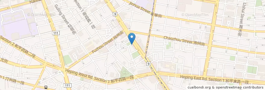 Mapa de ubicacion de (鐘)圓環肉焿 en تایوان, 新北市, تایپه, 中正區.