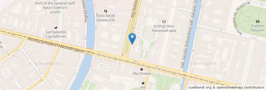 Mapa de ubicacion de O'Hooligans en 俄罗斯/俄羅斯, Северо-Западный Федеральный Округ, 列宁格勒州, Санкт-Петербург, Центральный Район, Дворцовый Округ.