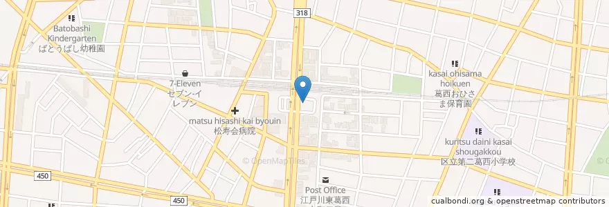 Mapa de ubicacion de 葛西駅東口駐輪場 en Japonya, 東京都, 江戸川区.