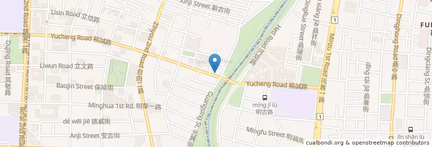 Mapa de ubicacion de 南豐滷肉飯裕誠店 en Taiwan, Kaohsiung, Sanmin District, Zuoying District.