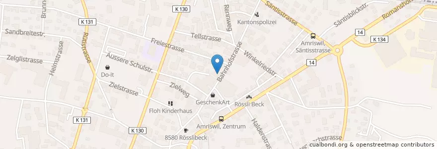 Mapa de ubicacion de Auto&Motorrad Fahrschule Markus Schaub en Suiza, Turgovia, Bezirk Arbon, Amriswil.