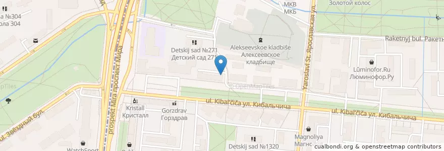 Mapa de ubicacion de Выпечка en Rusia, Distrito Federal Central, Москва, Северо-Восточный Административный Округ, Останкинский Район.