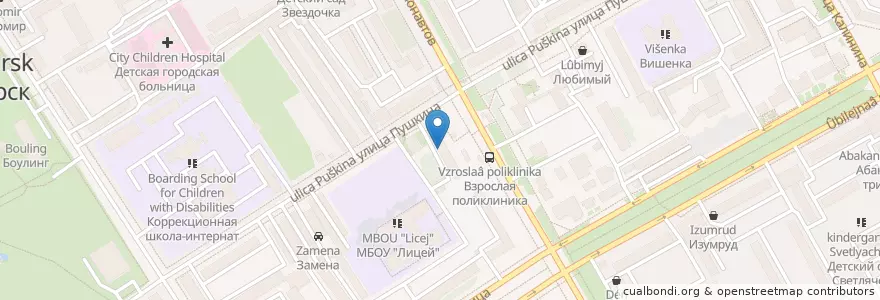 Mapa de ubicacion de Ресформация en Russia, Siberian Federal District, Republic Of Khakassia, Ust-Abakansky Rayon, Городской Округ Черногорск.