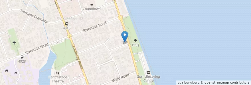 Mapa de ubicacion de Seaside Grill en Nueva Zelanda, Auckland, Hibiscus And Bays.