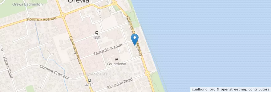 Mapa de ubicacion de Creole's Bar & Cafe en 뉴질랜드, Auckland, Hibiscus And Bays.