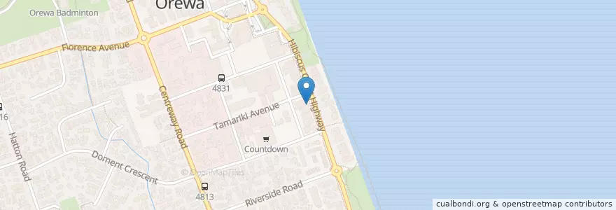 Mapa de ubicacion de Charlie Coco's en 뉴질랜드, Auckland, Hibiscus And Bays.
