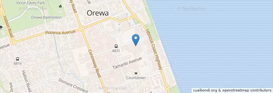 Mapa de ubicacion de Kuna Bakery Cafe en 뉴질랜드, Auckland, Hibiscus And Bays.