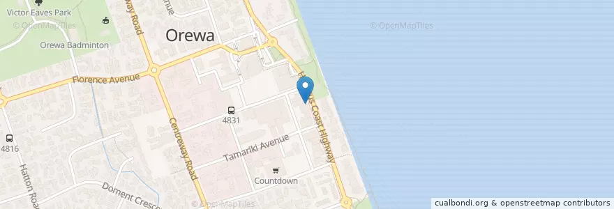 Mapa de ubicacion de Oliver's Cafe en New Zealand / Aotearoa, Auckland, Hibiscus And Bays.