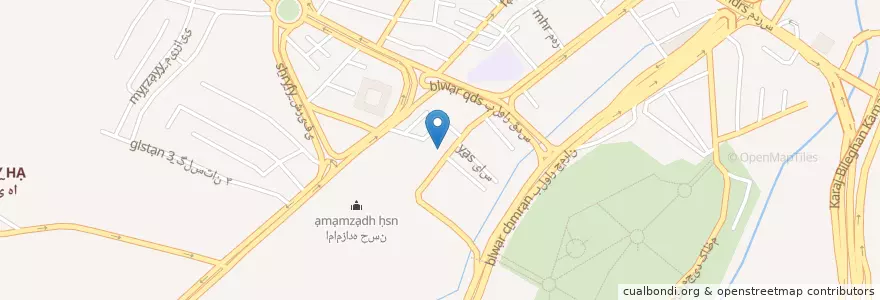 Mapa de ubicacion de کتابخانه امیر کبیر en إیران, محافظة ألبرز, شهرستان کرج, بخش مرکزی شهرستان کرج, کرج.