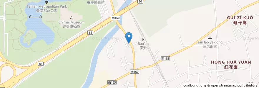 Mapa de ubicacion de 保安轉運站 en Taiwan, Tainan, Rende.