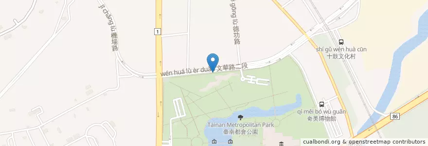 Mapa de ubicacion de 都會公園-文華路站 en 臺灣, 臺南市, 仁德區.