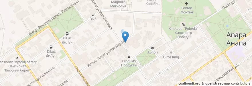 Mapa de ubicacion de Дешёвая аптека en Rússia, Distrito Federal Do Sul, Krai De Krasnodar, Городской Округ Анапа.