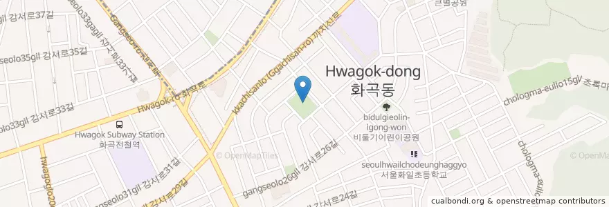 Mapa de ubicacion de 볏골공원 공영 주차장 en Corée Du Sud, Séoul, 강서구, 화곡본동.