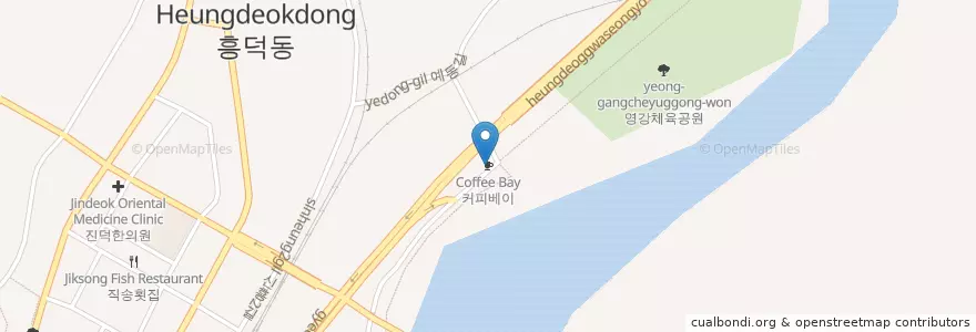 Mapa de ubicacion de 커피베이 en Corea Del Sur, Gyeongsang Del Norte, 문경시.