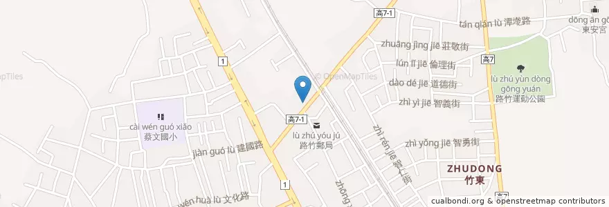 Mapa de ubicacion de 健中牙醫 en 타이완, 가오슝시, 루주구.