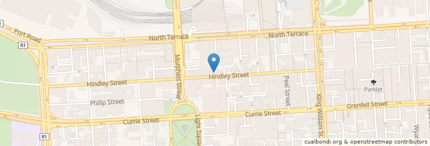Mapa de ubicacion de Australia's Pizza House en Avustralya, South Australia, Adelaide, Adelaide City Council.