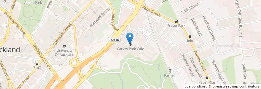 Mapa de ubicacion de Carlaw Park Cafe en 新西兰, Auckland, Waitematā.